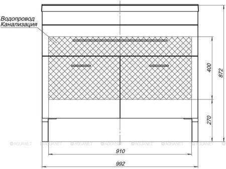 Тумба с раковиной Aquanet Верона 100 белый (напольная 1 ящик 2 дверцы) 