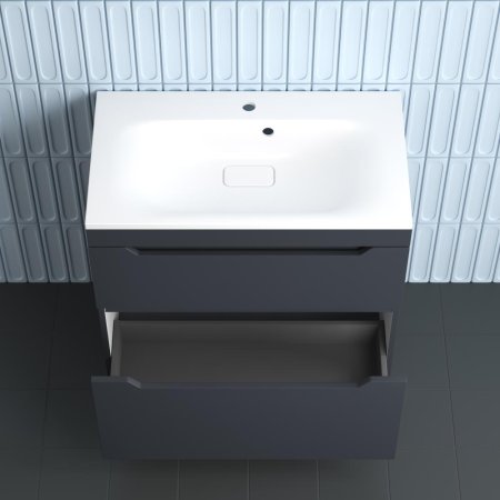 Тумба напольная Style Line "Остин" под раковину Фортуна 100 2 ящ графит эмаль PLUS 