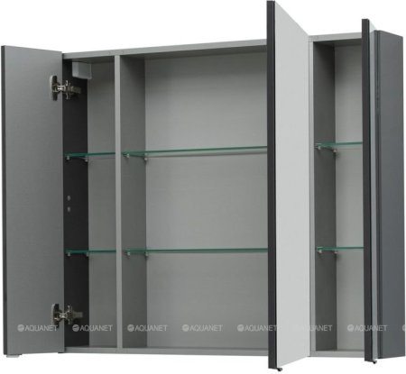 Зеркало-шкаф Aquanet Алвита 100 серый антрацит 