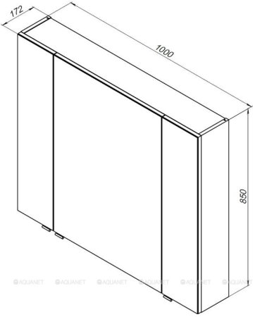 Зеркало-шкаф Aquanet Алвита 100 серый антрацит 