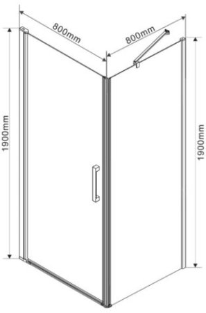 Душевой уголок Vincea Orta 80х80 VSR-1O8080CL профиль Хром стекло прозрачное 
