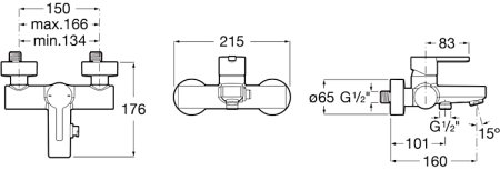Смеситель для ванны Roca Naia 5A0296C00 Хром 