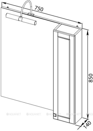 Зеркало-шкаф Aquanet Честер 75 белый/золото 