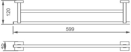 Полотенцедержатель Aquanet 6124D двойной 