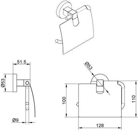 Держатель туалетной бумаги Azario Nessy AZ-73110 с крышкой Хром 