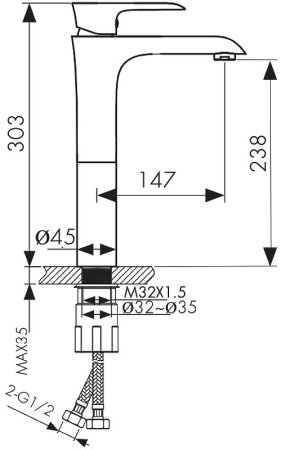 Смеситель для раковины Kaiser Nove 06111 Хром 