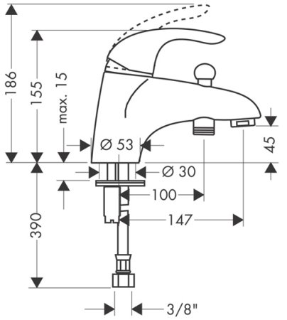 Смеситель Hansgrohe Focus E 31751000 для ванны с душем 