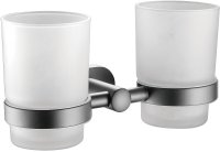 Стакан для ванной комнаты двойной BELZ B90508, вороненая сталь