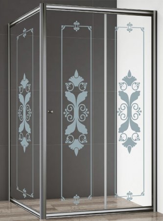Душевой уголок Cezares Giubileo-AH-1 стекло с узором, хром 