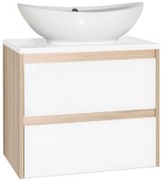 Тумба под раковину Style Line Монако 60 ЛС-00000622 подвесная Ориноко Белый лакобель