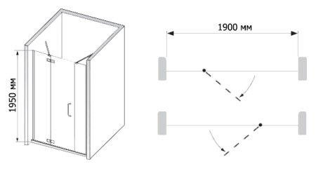 Душевая дверь в нишу RGW Safari SA-01 1900х1950 стекло чистое 