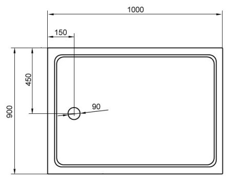 Акриловый поддон Cezares Tray прямоугольный 100x90 
