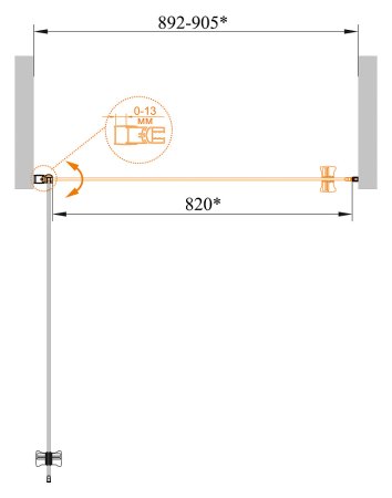 Душевая дверь в нишу Cezares ECO-O-B-1-90-P-Cr стекло punto + душевой трап 