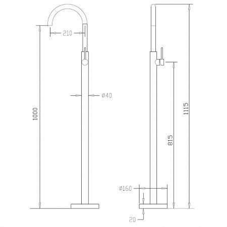Смеситель для раковины Abber Wasser Kreis AF8141 Хром 