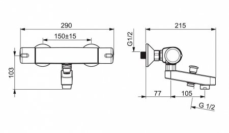 Смеситель Oras Nova 7442U для ванны с душем 