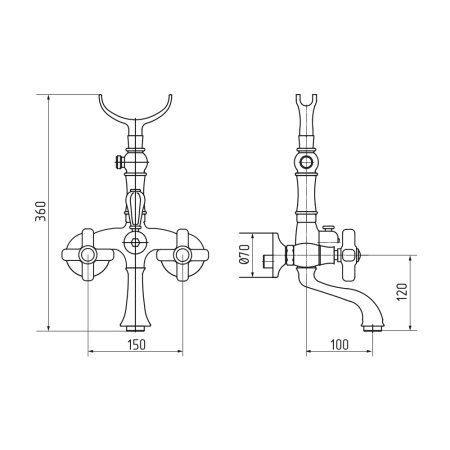 Смеситель Migliore Provance ML.PRO-8802 Br для ванны с душем 