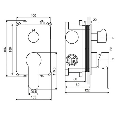 Смеситель Excellent Oxalia AREX.9045CR для душа 