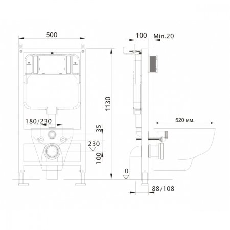 Система инсталляции для унитазов Акватек Standart INS-0000012 