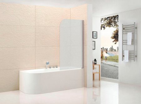 Шторка на ванну Cezares Eco V-1-80/140-P-Cr-R стекло punto 