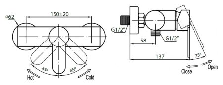 Смеситель Cezares Laconico C D 01 для душа 