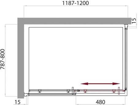 Душевой уголок BelBagno Uno 120x80 UNO-AH-1-120/80-C-Cr профиль Хром стекло прозрачное 