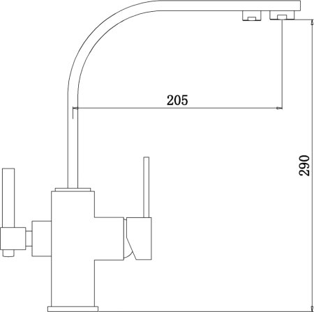 Смеситель для кухонной мойки Zorg Sanitary ZR 332 YF BLACK 