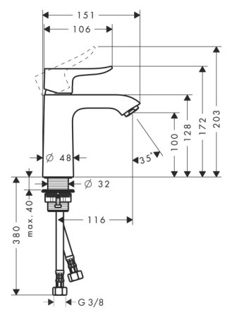 Смеситель Hansgrohe Metris 31084000 для раковины 