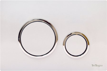 Кнопка смыва BelBagno Circle BB-P47132 белая с кольцами хром 
