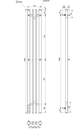 Полотенцесушитель электрический Point Фрея PN20722W П2 140x1200 диммер слева, белый 