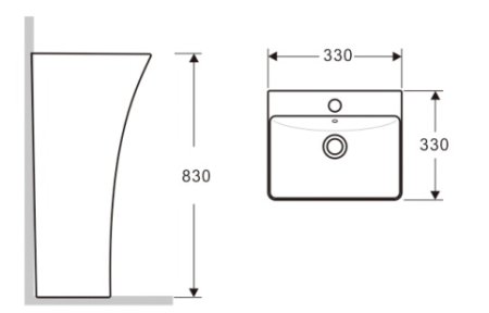 Раковина CeramaLux G515 напольная 