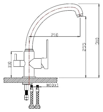 Смеситель для кухонной мойки Zorg Clean Water ZR 315 YF-50 BR 
