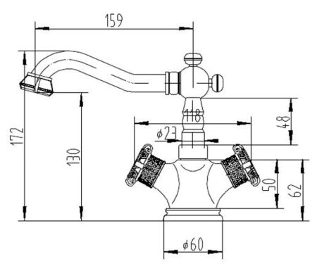 Смеситель Zorg Antic A 3009U-SL для раковины 