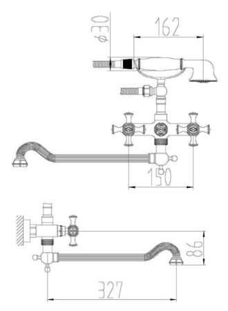 Смеситель Zorg Antic A 7001WDN-BR универсальный 