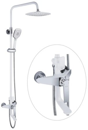 Душевая система Rose R1336F, белый/хром 