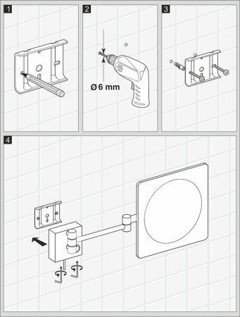 Косметическое зеркало WasserKRAFT K-1008 с LED-подсветкой, 3-х кратным увеличением 