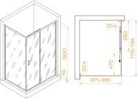 Душевой уголок RGW PA-245B 900x1200