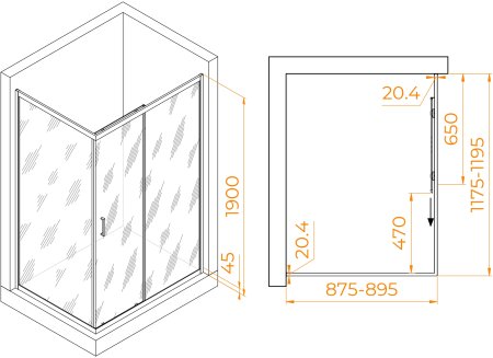 Душевой уголок RGW PA-245B 900x1200 