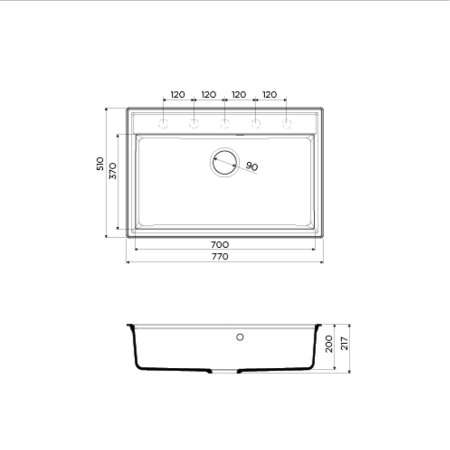 Мойка для кухни Omoikiri Daisen-77-SA 4993631 Бежевый 