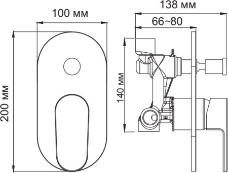 Смеситель WasserKRAFT Donau 5361 для ванны и душа 