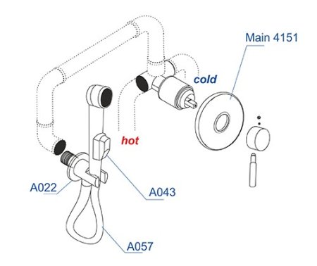 Гигиенический душ WasserKRAFT A04157 со смесителем 