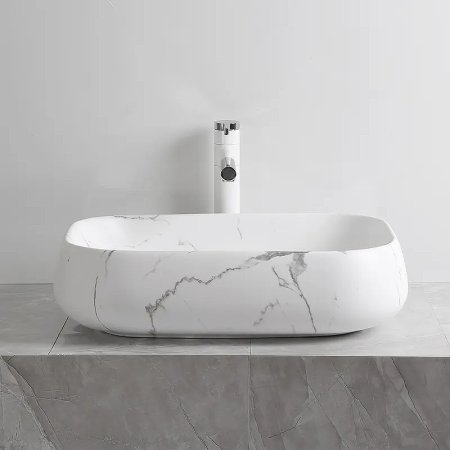 Раковина-чаша Ceruttispa 57 CR0086 MMW2 СТ9548 Белый матовый мрамор 