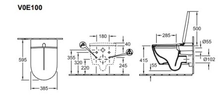 Унитаз подвесной Villeroy & Boch Viclean безободковый, альпийский белый 