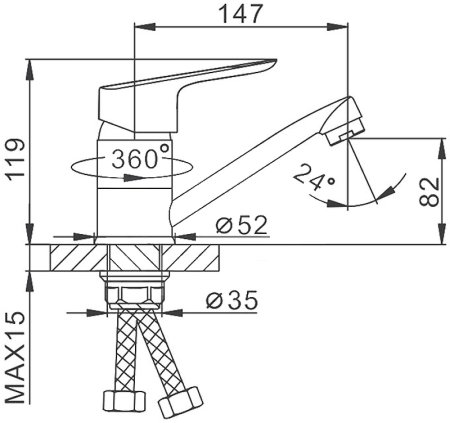 Смеситель для кухни Frap H703 F45703-B Хром 