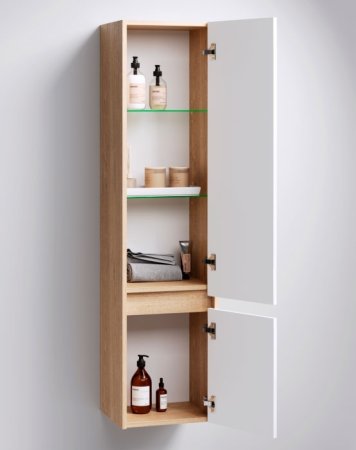 Шкаф пенал Aqwella Сити 35 SIT0535DB Дуб балтийский Белый 