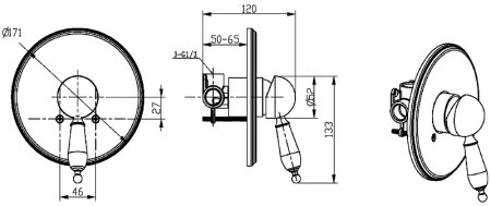 Смеситель для душа Boheme Crystal 285-CRST Золото 
