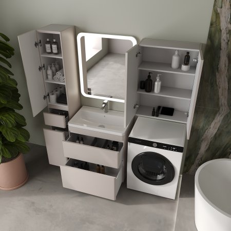 Тумба подвесная STYLE LINE "Атлантика 70", Люкс Плюс карамель с раковиной Атлантик 70 
