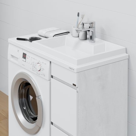 Тумба Санта Марс 29 2 ящика светлая c раковиной над стиральной машиной Юпитер 90 L 