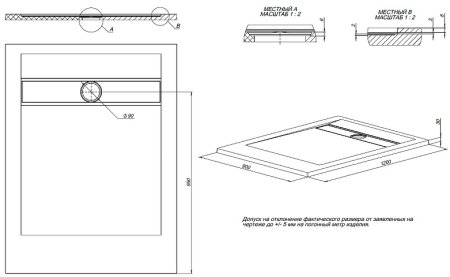 Душевой поддон из искусственного камня Allen Brau Infinity 120x90 8.21003-AM Антрацит 