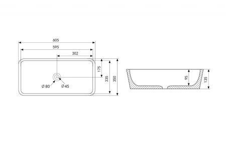 Раковина накладная ABBER Rechteck AC2204MW белая матовая 