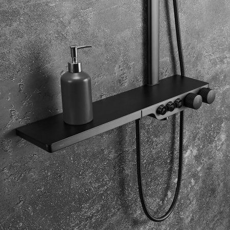 Душевая система Black&White Universe U7655GM 7655GM с термостатом Gun Metal 